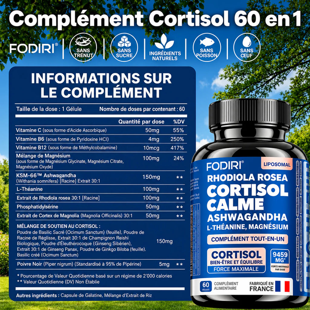 Ashwagandha KSM-66, Rhodiola & L-Théanine